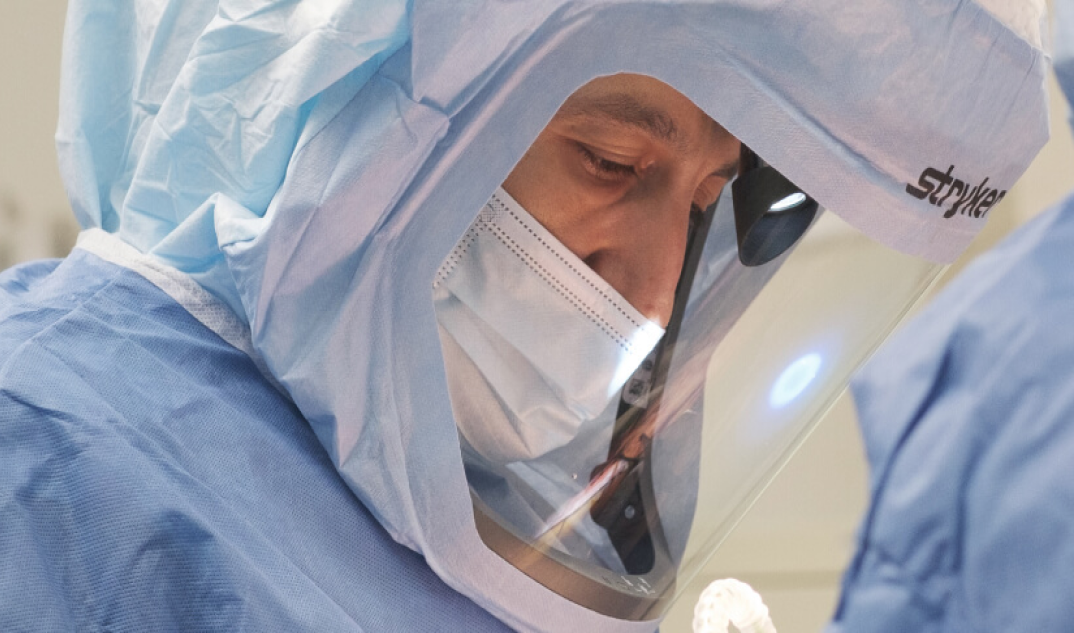 Surgical team in an operating room